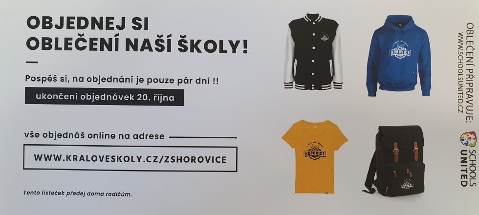 Objednejte si oblečení naší školy!